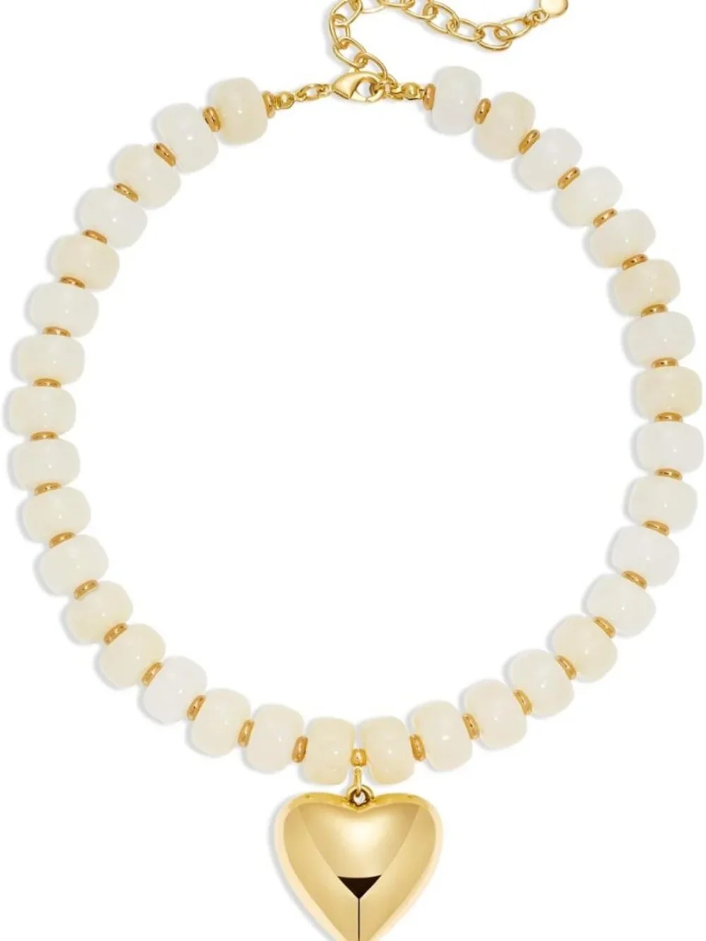 Chic Beaded Necklace for Women with Gold Heart Pendant - Stylish Jewelry